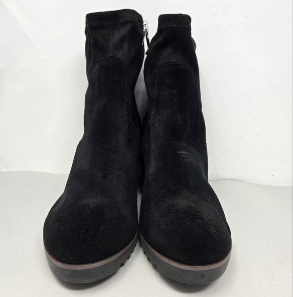 Blondo Waterproof Soft Leather Ankle Boot Sz 10M Rosalyn Black Suede Block Heel - Picture 2 of 11